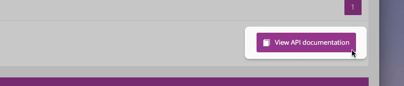 Click the View API documentation button to view the documentation