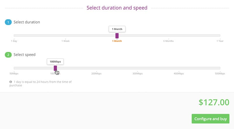 Select duration and speed
