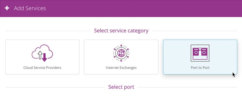 Select the Data Centre Interconnect tile