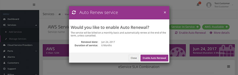 Enable Auto Renewal